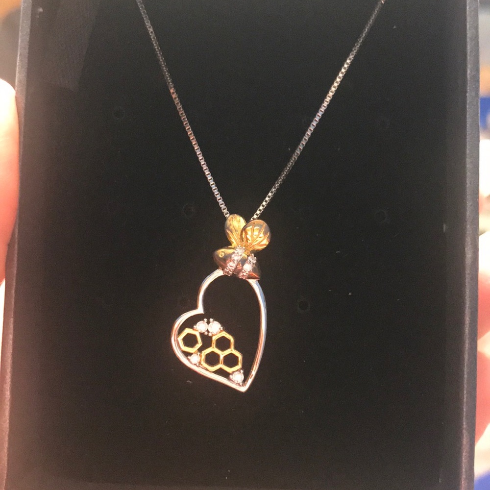 Honey Bee Heart Necklace